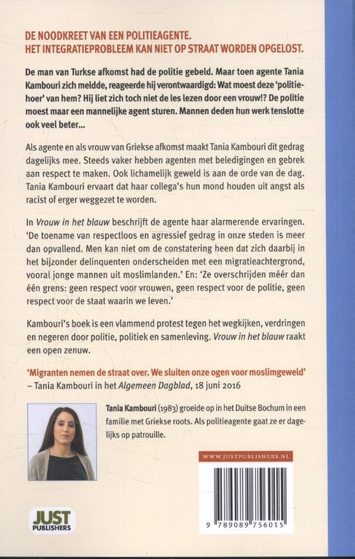 Vrouw in het blauw achterkant