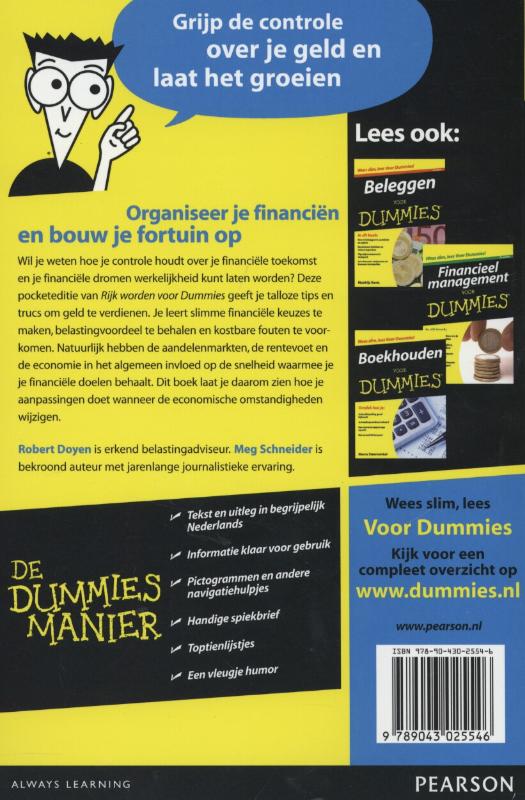 Rijk worden voor dummies / Voor Dummies achterkant