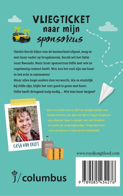 Vliegticket naar mijn sponsorzus achterkant