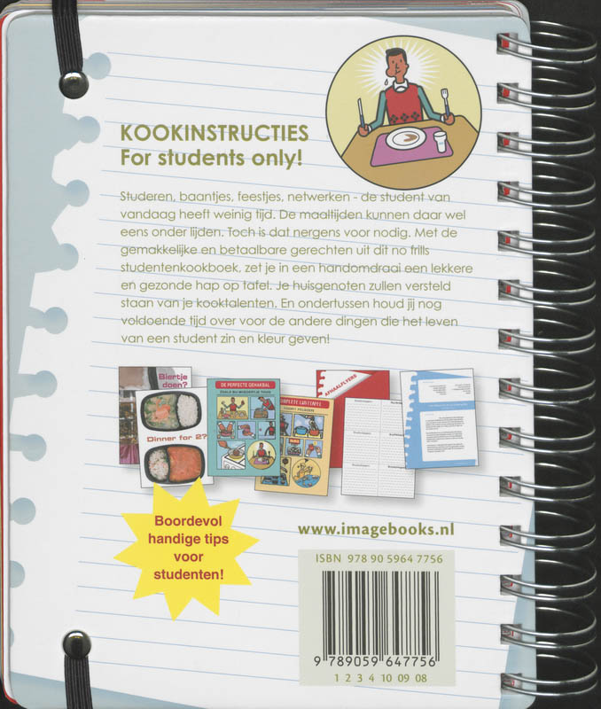 Kookinstructies for Students only achterkant