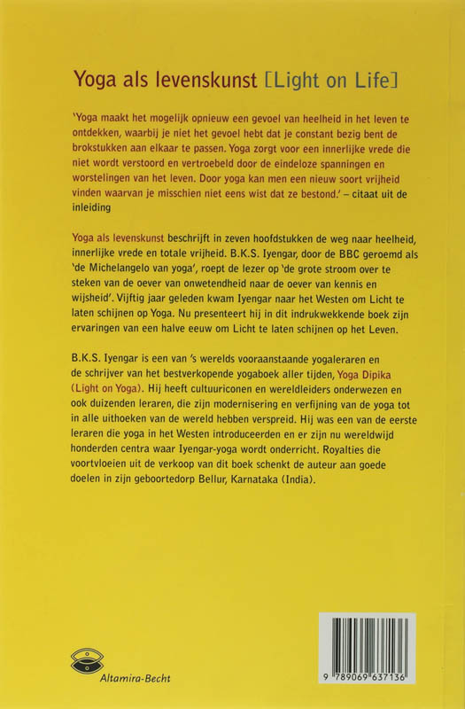 Yoga als levenskunst achterkant