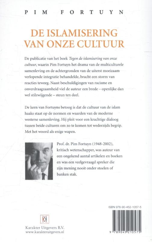 De islamisering van onze cultuur achterkant