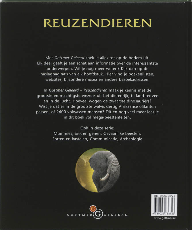 Reuzendieren / Gottmer geleerd achterkant