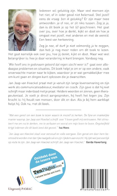 Wie heeft ons in godsnaam geleerd dat regen slecht weer is? achterkant