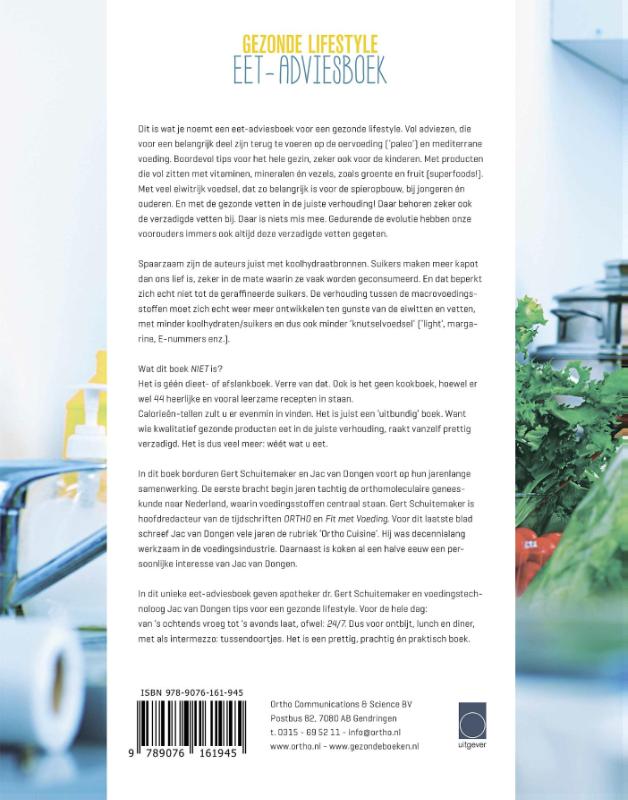 Gezonde lifestyle eet-adviesboek achterkant