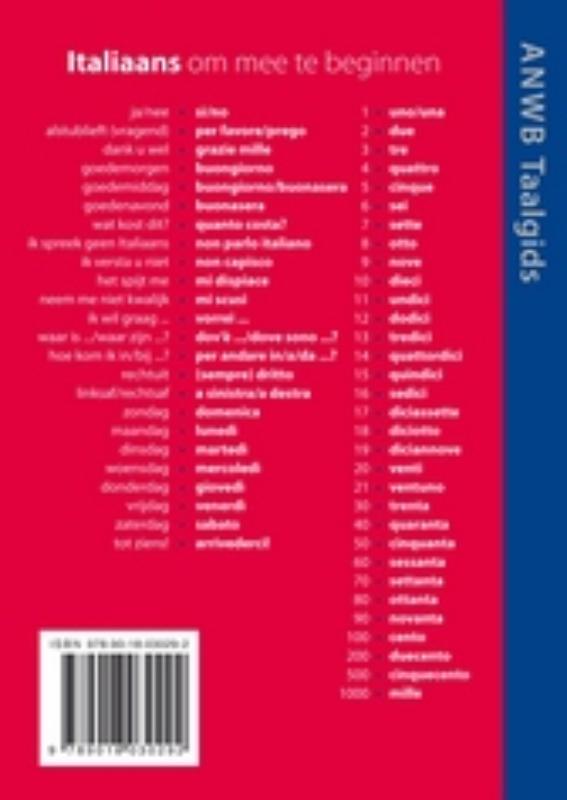 Italiaans / ANWB taalgids achterkant