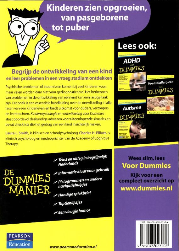 Kinderpsychologie en -ontwikkeling voor Dummies / Voor Dummies achterkant