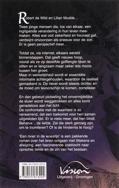 Rivier in de woestijn, een achterkant