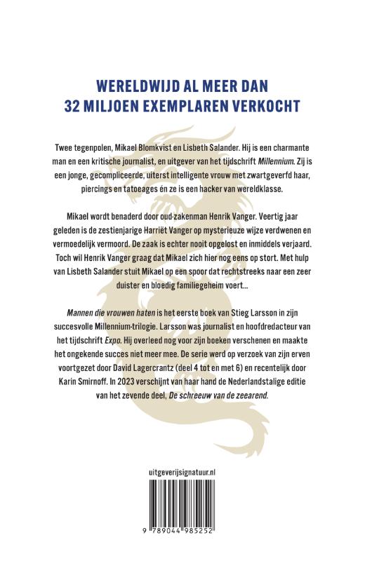 Mannen die vrouwen haten / Millennium / 1 achterkant