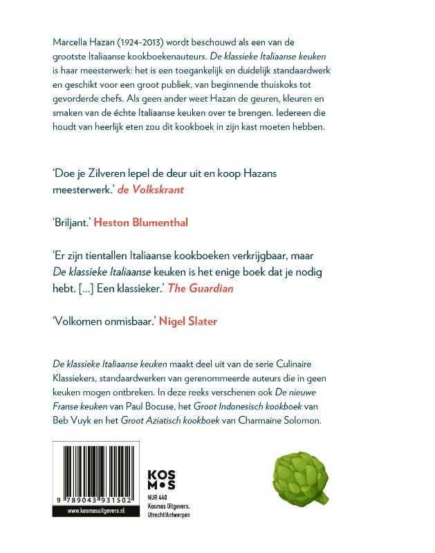 De Klassieke Italiaanse keuken / Culinaire Klassiekers achterkant