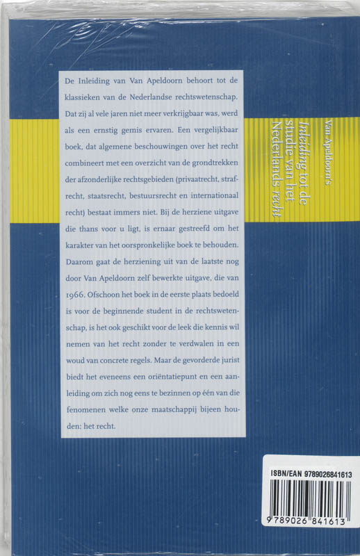 Van Apeldoorn's inleiding tot de studie van het Nederlandse recht achterkant