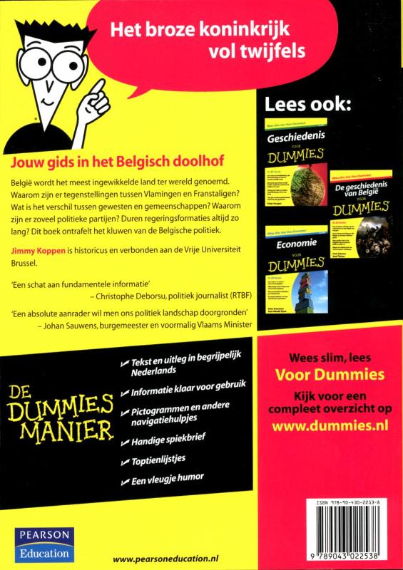 Belgische politiek voor Dummies / Voor Dummies achterkant