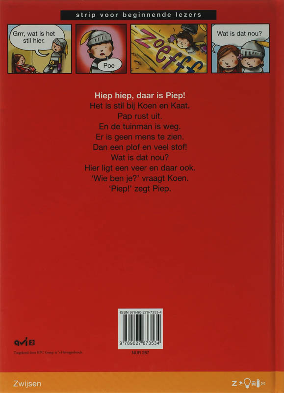 Hiep hiep, daar is Piep! / Strip voor beginnende lezer achterkant