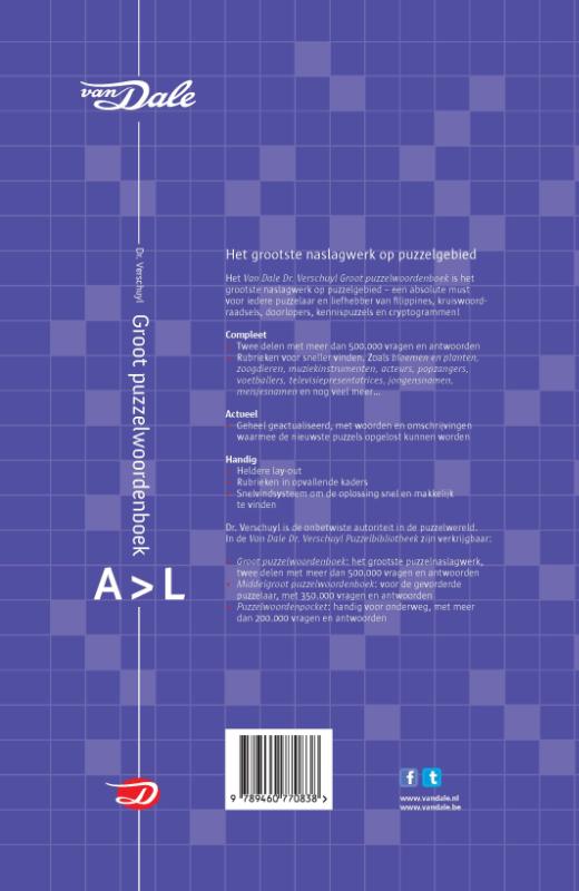 Van Dale Dr.Verschuyl groot puzzelwoordenboek achterkant