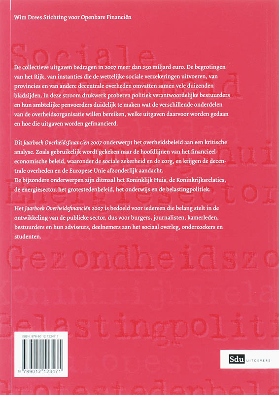 JAARBOEK OVERHEIDSFINANCIEN 2007 achterkant