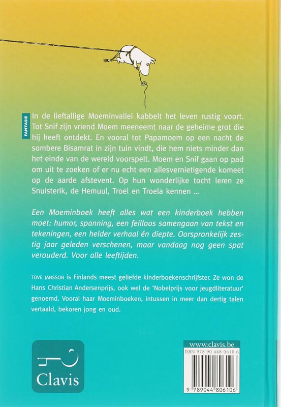 De komeet komt er aan / Moeminboek achterkant