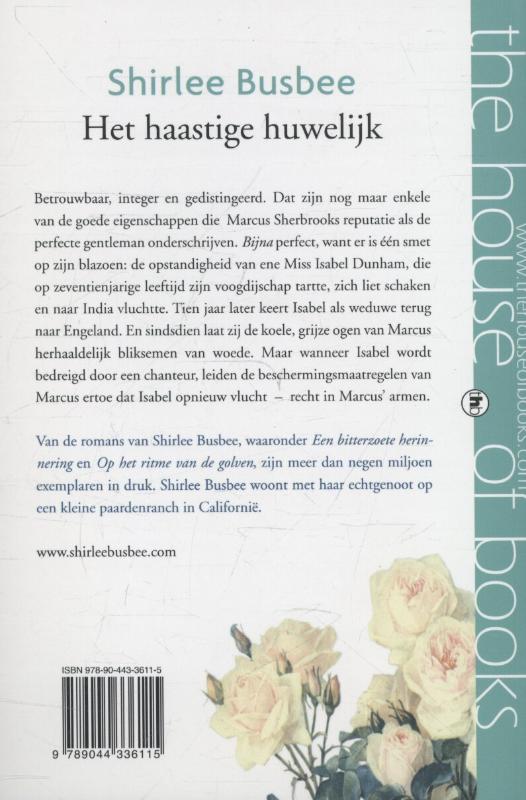Het haastige huwelijk - Shirlee Busbee achterkant
