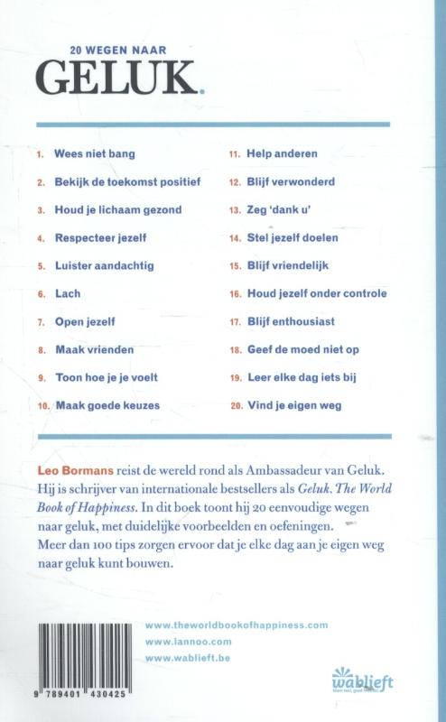 20 wegen naar geluk achterkant