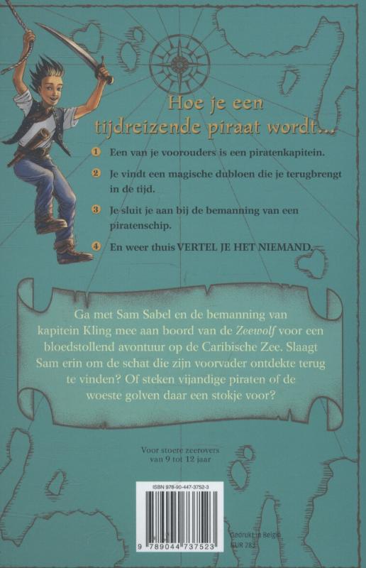 De avonturen van Sam Sabel Op zoek naar de haaienrots achterkant