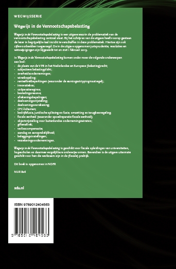 Wegwijs in de Vennootschapsbelasting / Wegwijsserie / 7 achterkant