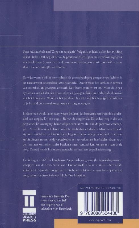 Zorg om betekenis achterkant