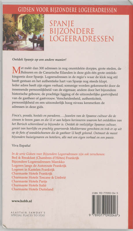 Spanje Bijzondere Logeeradressen achterkant