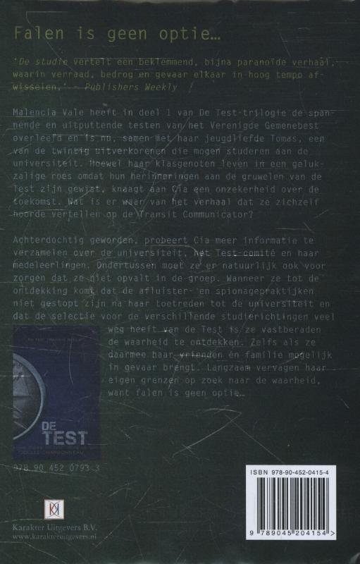 De studie / De test-trilogie / 2 achterkant