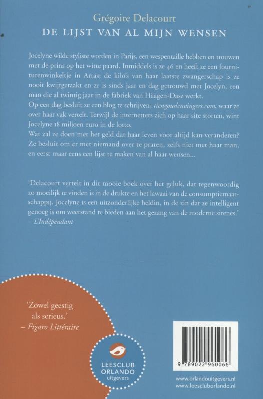 De lijst van al mijn wensen achterkant