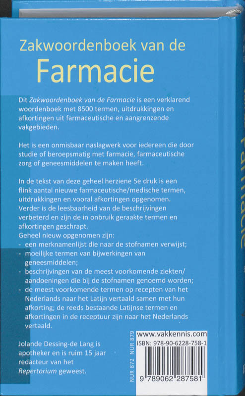 Zakwoordenboek van de Farmacie achterkant