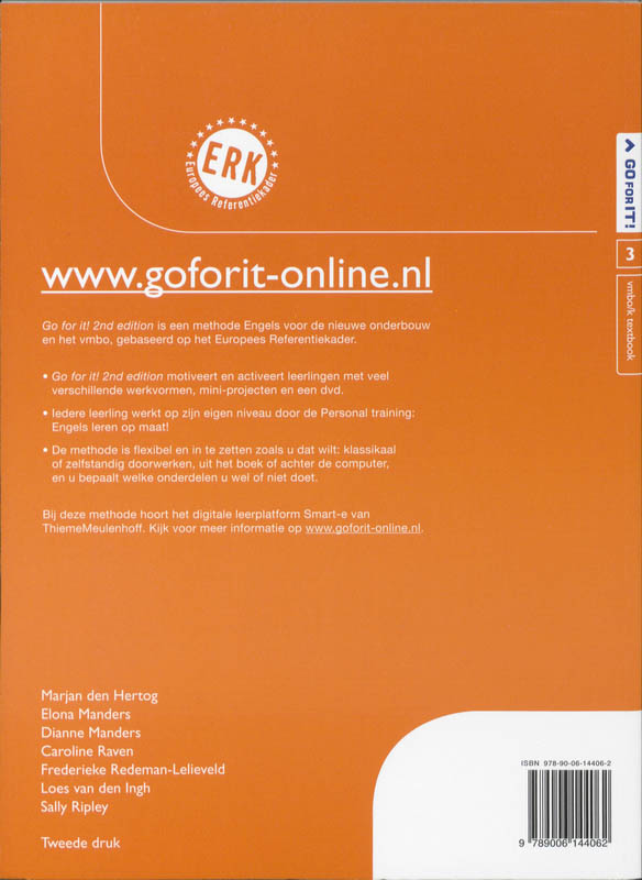 Go for it! 3 vmbo-k Tekstbook achterkant