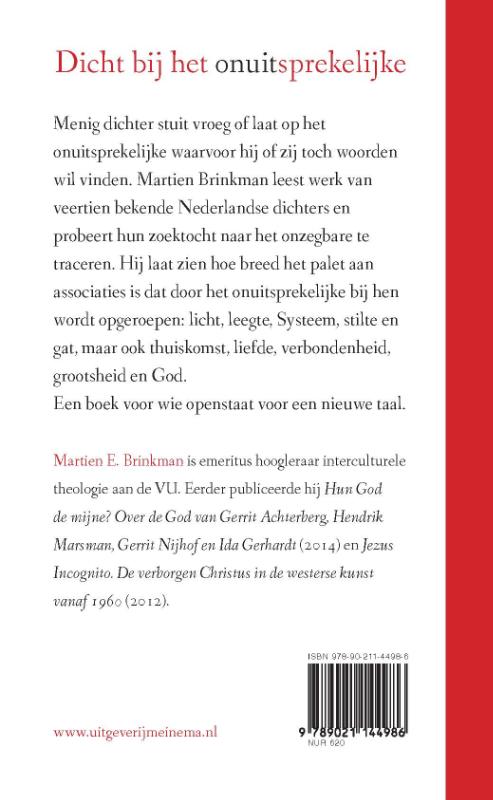 Dichtbij het onuitsprekelijke achterkant