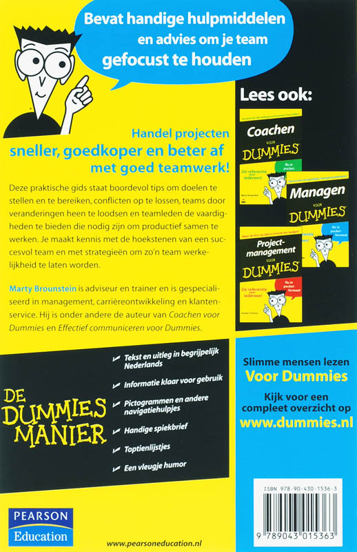 Teammanagement Voor Dummies achterkant