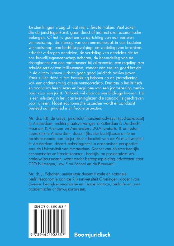 Jaarrekeninglezen voor juristen / Boom Juridische studieboeken achterkant