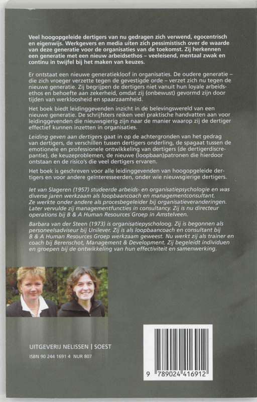 Leiding geven aan dertigers / PM-reeks achterkant