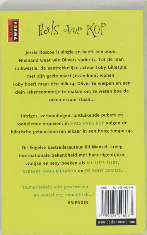 Hals over kop / Poema roman achterkant