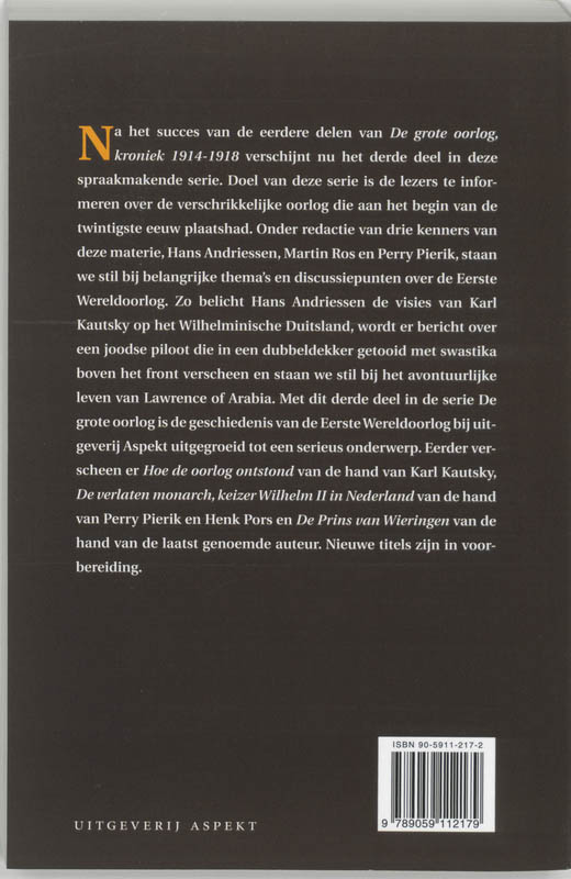 De Grote Oorlog, kroniek 1914-1918 3 achterkant