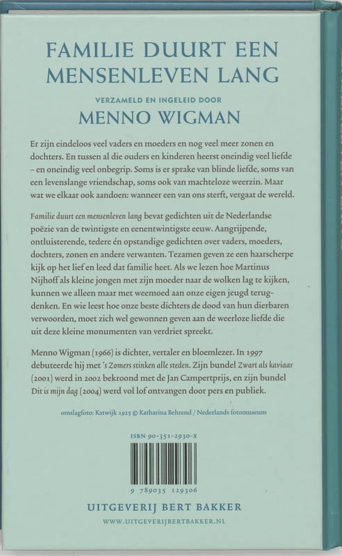 Familie Duurt Een Mensenleven Lang achterkant