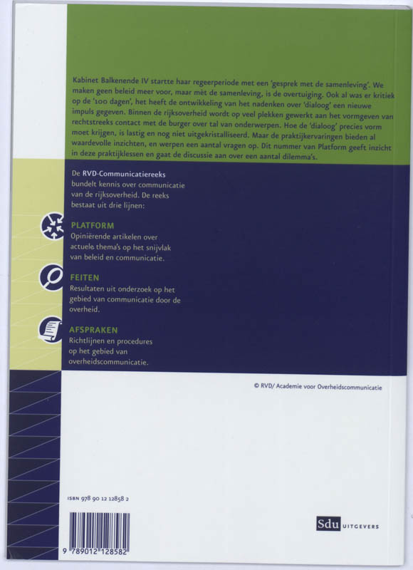 De overheid in Dialoog / Platform / RVD-Reeks / 9 achterkant