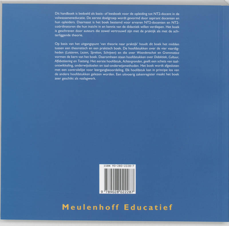 Nederlands als tweede taal in de volwasseneneducatie achterkant