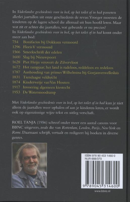 Vaderlandse geschiedenis voor in bed op het toilet of in bad achterkant