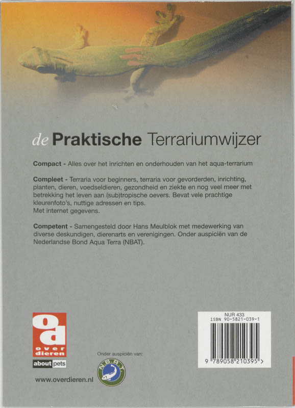 Praktische terrariumwijzer / Over Dieren achterkant