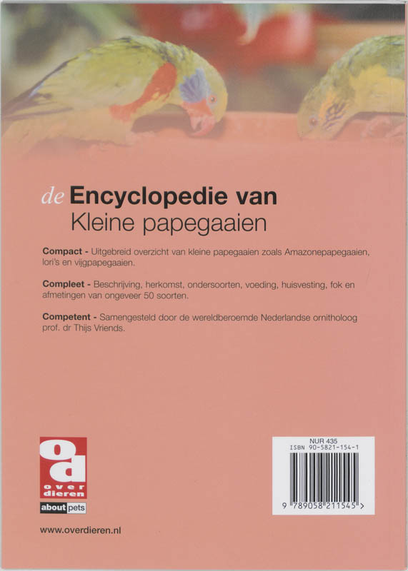 Over Dieren 138 -   Encyclopedie van kleine papegaaien achterkant