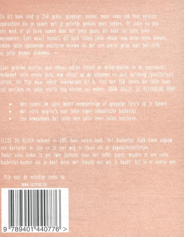 Het Bucketlist boek voor koppels achterkant