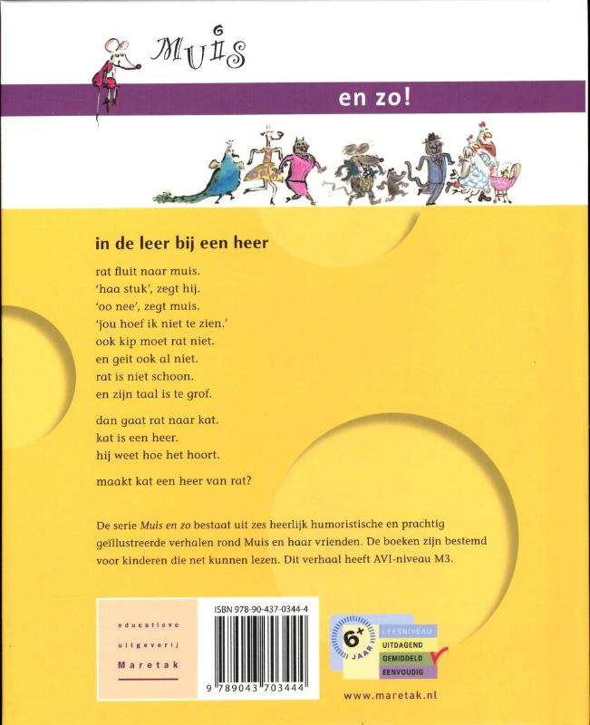 Muis en zo  -   In de leer bij een heer achterkant