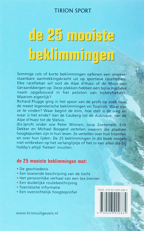 De 25 Mooiste Beklimmingen achterkant