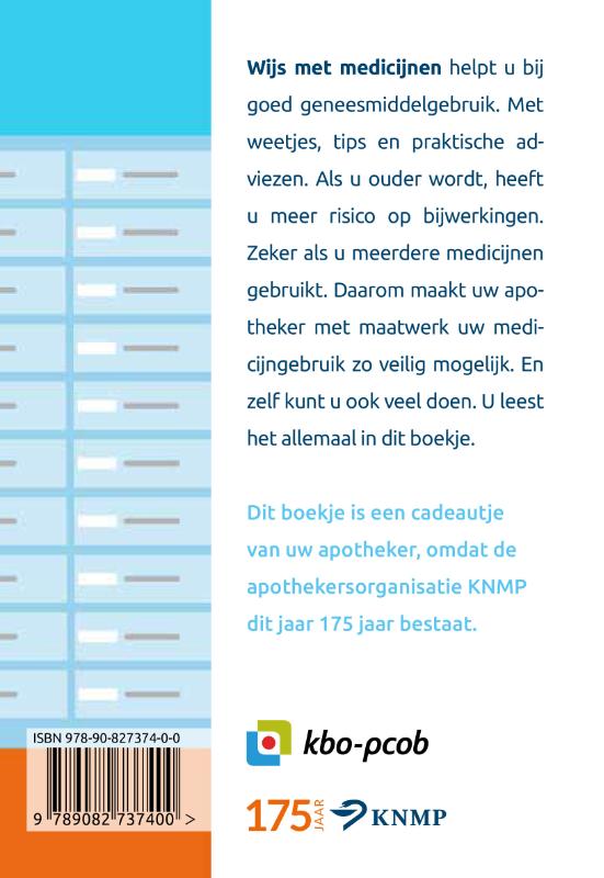 Wijs met medicijnen achterkant