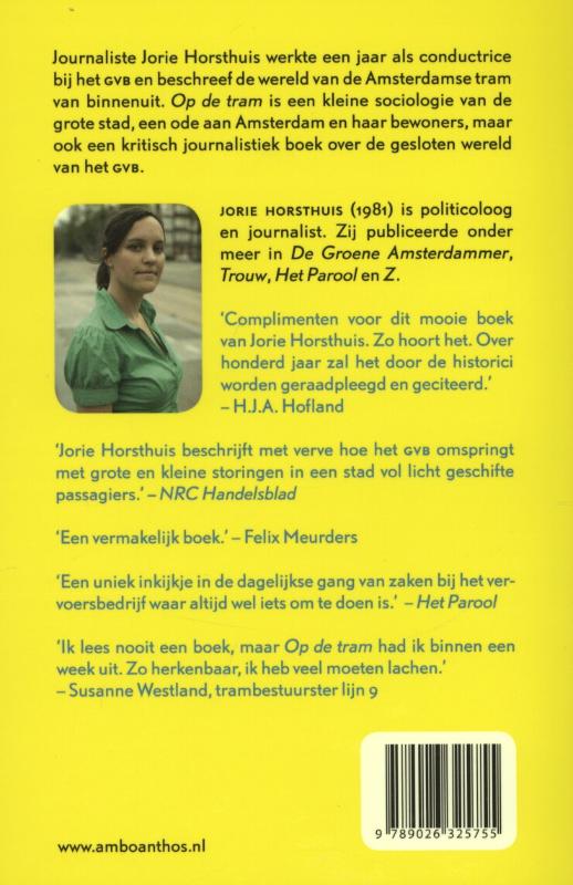 Op de tram achterkant