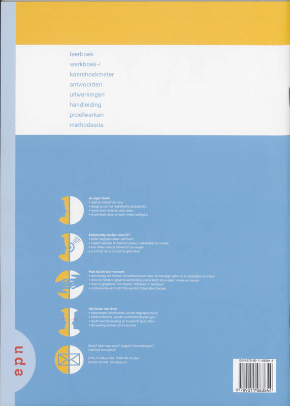 Getal en Ruimte / 3 vmbo-B 1 / deel Werkboek-i / druk 1 achterkant