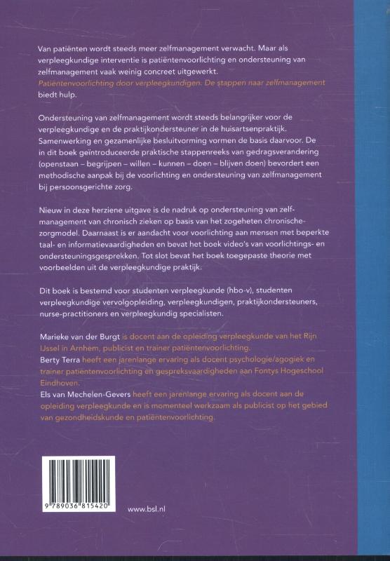 Patiëntenvoorlichting door verpleegkundigen achterkant