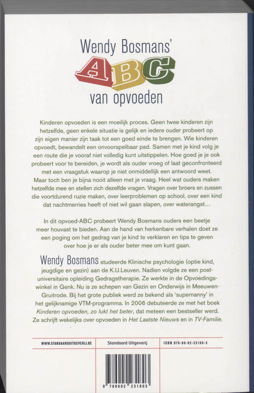 Wendy Bosmans' Abc Van Opvoeden achterkant